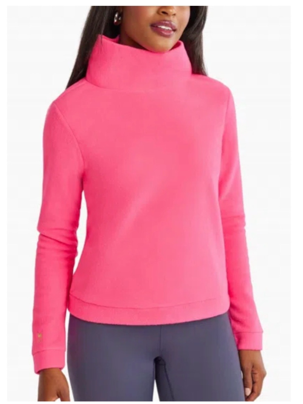 DUDLEY STEPHENS PARK SLOPE TURTLENECK SWEATER IN NEON PINK